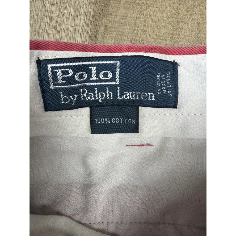 Polo Ralph Lauren Shorts Mens 35 Red Chino Cotton Classic Fit Flat Front - Picture 2 of 8